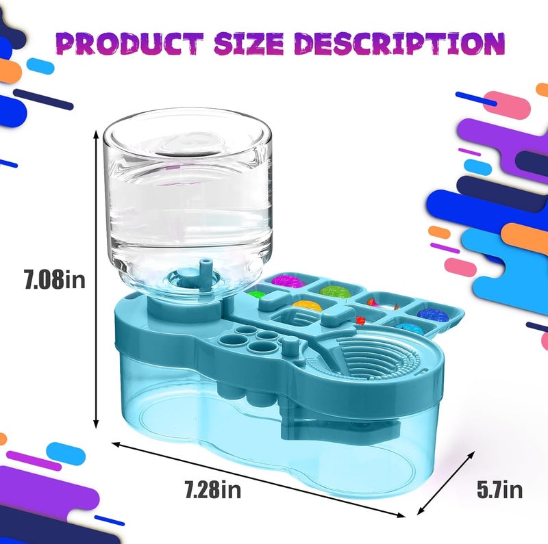 ACGASK 3-in-1 Paint Brush Cleaner Cup – Water Recycling Rinser with Holder & Palette | Multifunctional Acrylic Paint Water Cup for Kids & Artists | Art Supplies for Painting Station，Blue - Image 2
